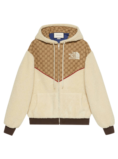 Pulover Gucci The North Face x GG Canvas Shearling Jacket Bež | 644582 XJC3T 2102