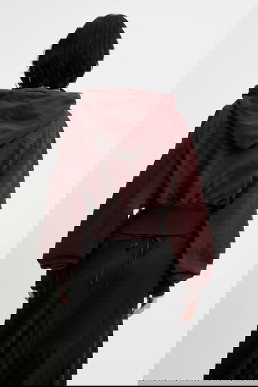 Pulover Rick Owens Rick Owens DRKSHDW Collage Gimp Hoodie Bordo | DS02E7233.RIG, 2
