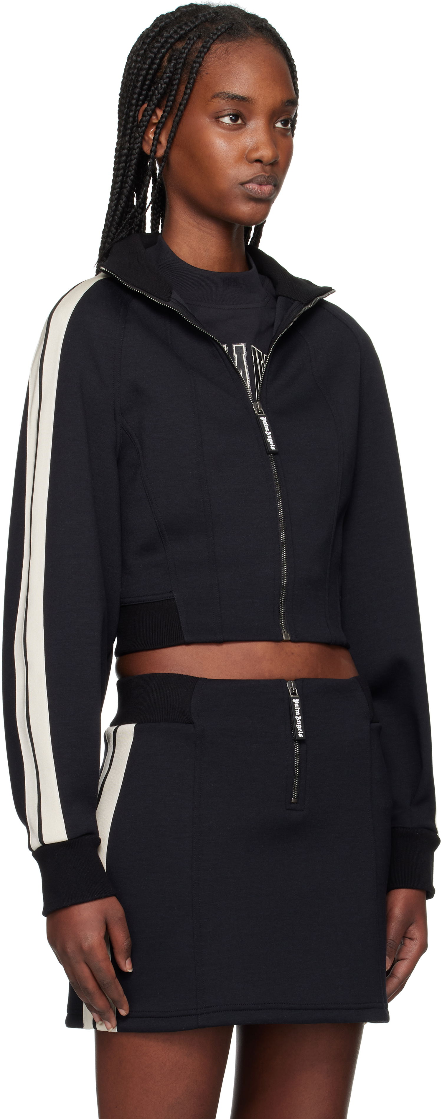 Trenirka Palm Angels Palm Angels Neoprene Cropped Track Jacket Mornarica | PWEA127S25FAB0011003, 1