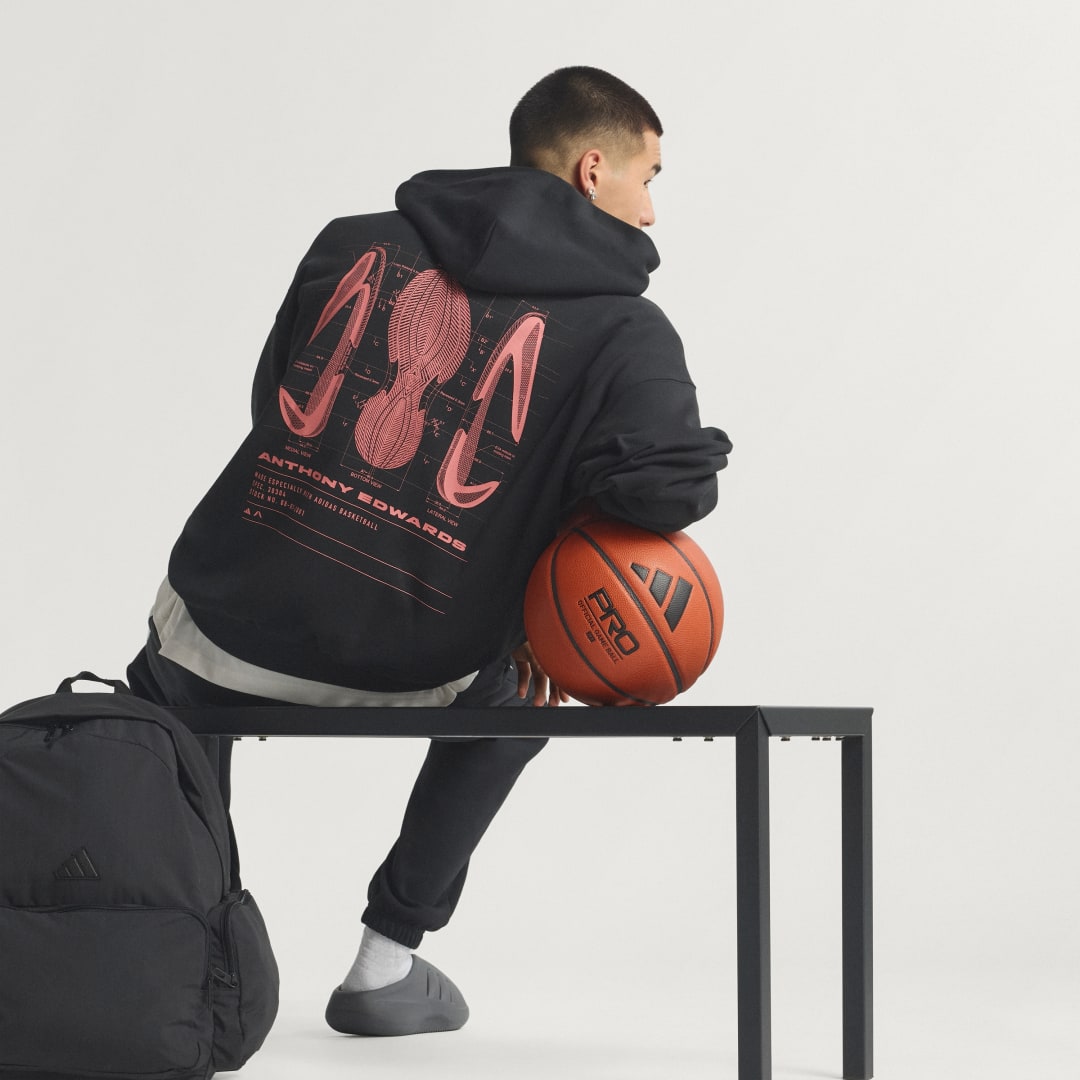 Pulover adidas Performance Hoodie Anthony Edwards Schematic Črna | JM2675, 0