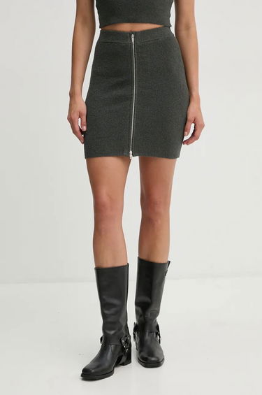 Krila Nanushka Textured Mini Skirt with Front Zip Zelena | NW24PFSK23494, 0