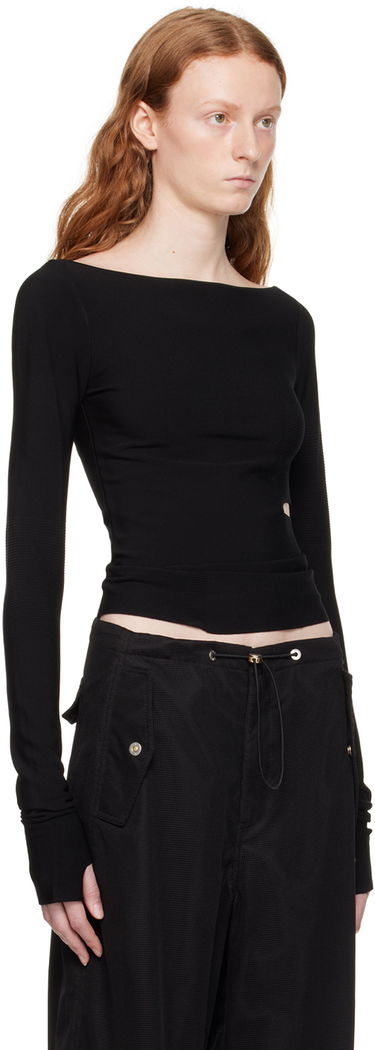 Majica Dion Lee Cinched Slit Long Sleeve Top Črna | C7212P23, 1