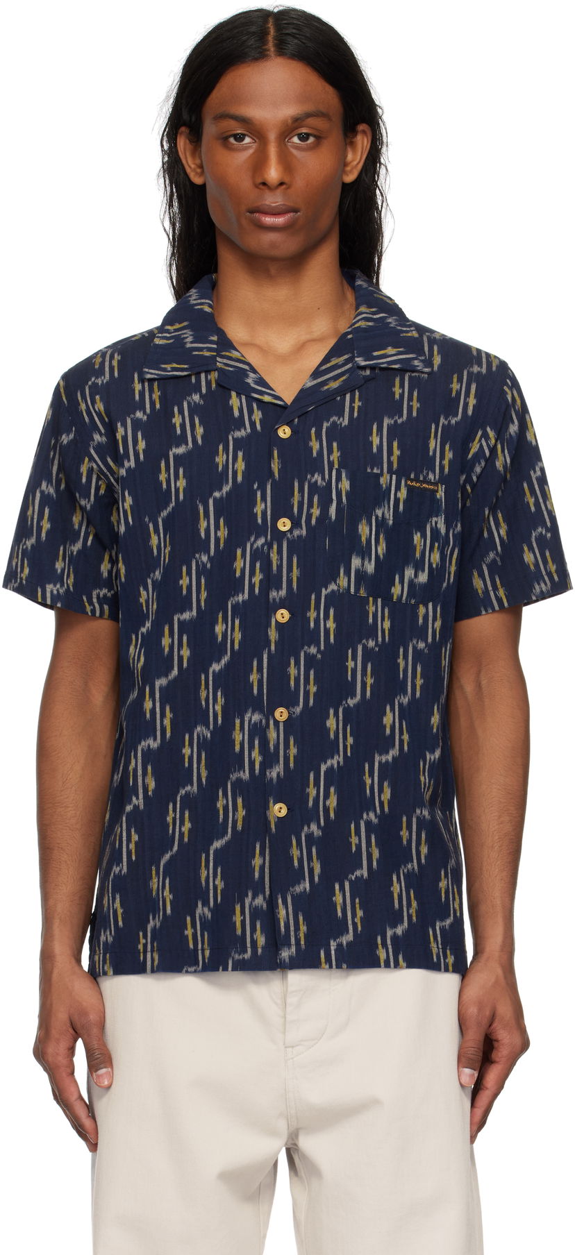 Srajce Nudie Jeans Nudie Jeans Arvid Ikat Shirt Mornarica | 140879