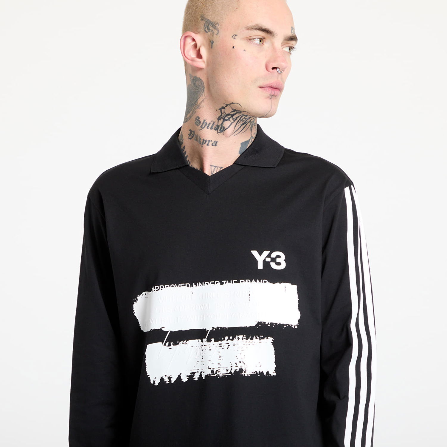 Polo majica Y-3 Graphic Logo Long Sleeve Top Črna | JN4876, 1