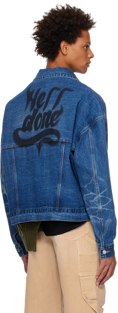 Jakna We11done We11done Printed Denim Jacket Modra | WD-DJ3-22-376-U-BL, 2