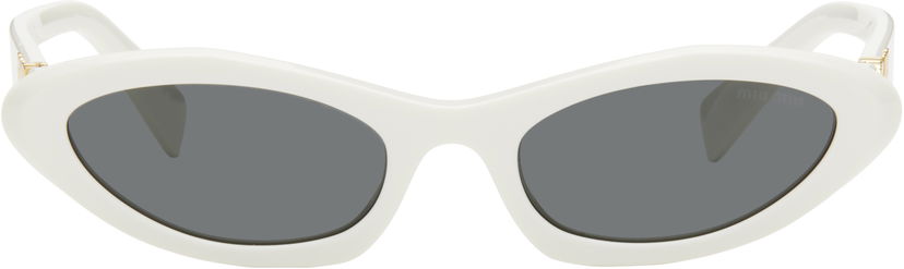 Sončna očala Miu Miu Miu Miu Pointed Cat Eye Acetate Sunglasses Bela | 0MU 09YS 8056597897761