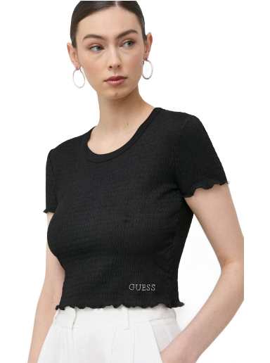 Krop-top GUESS Crop T-Shirt Črna | W3GP34.KBQI0
