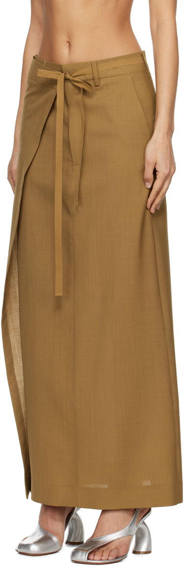 Krila Maison Margiela MM6 Maison Margiela Tie Maxi Skirt Rjava | S52MI0017 M35080, 3