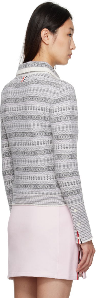 Pleteni pulover Thom Browne Thom Browne Wool Flannel & Mohair Jacquard Sweater Siva | FKA497A-Y1029, 2