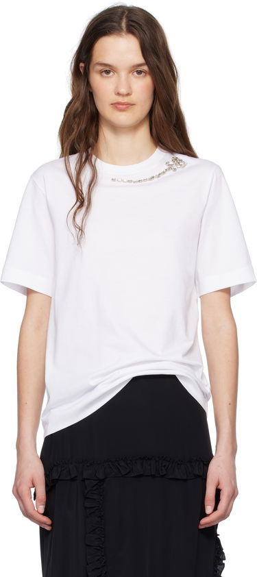 Majica Simone Rocha Simone Rocha Embellished Flower T-Shirt Bela | 5342B 0553, 0
