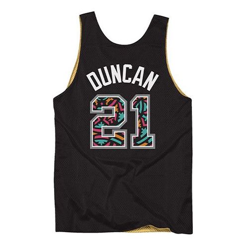 Majica brez rokavov Mitchell & Ness Mitchell & Ness Spurs Tim Duncan Reversible Mesh Tank Črna | MSRVMI19003-SASBKGD03TDU