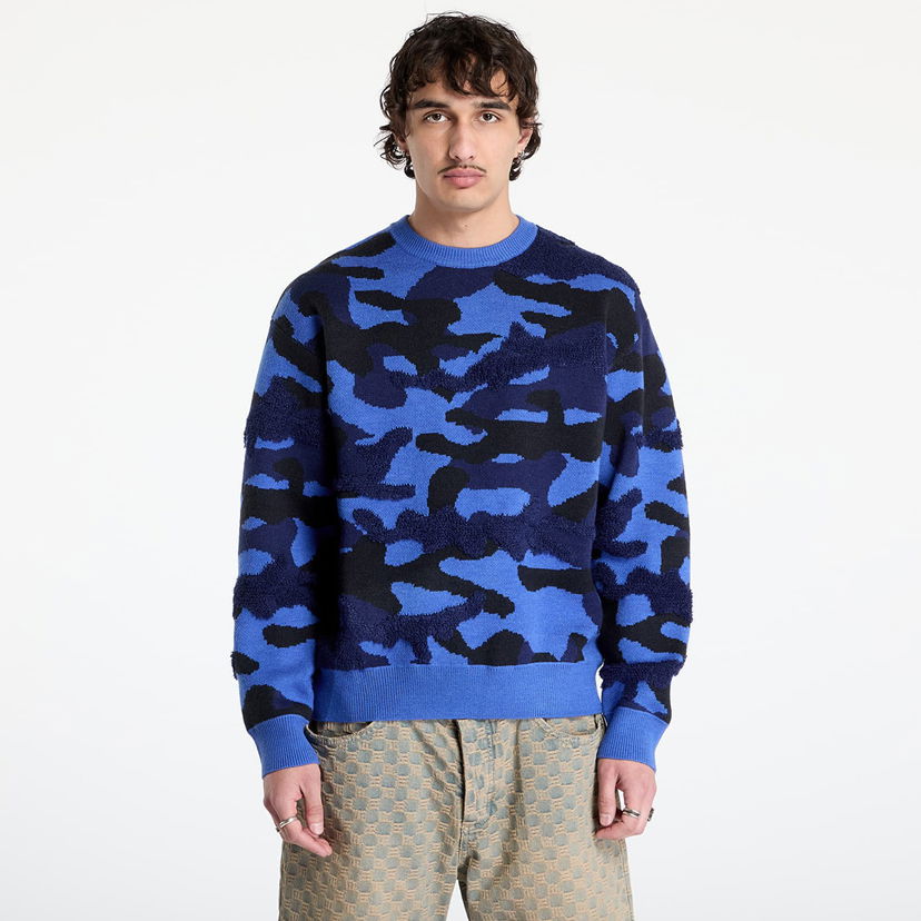 Pleteni pulover Dime DIME Camo Chenille Knit Sweater Modra | DIME2SP254MAR