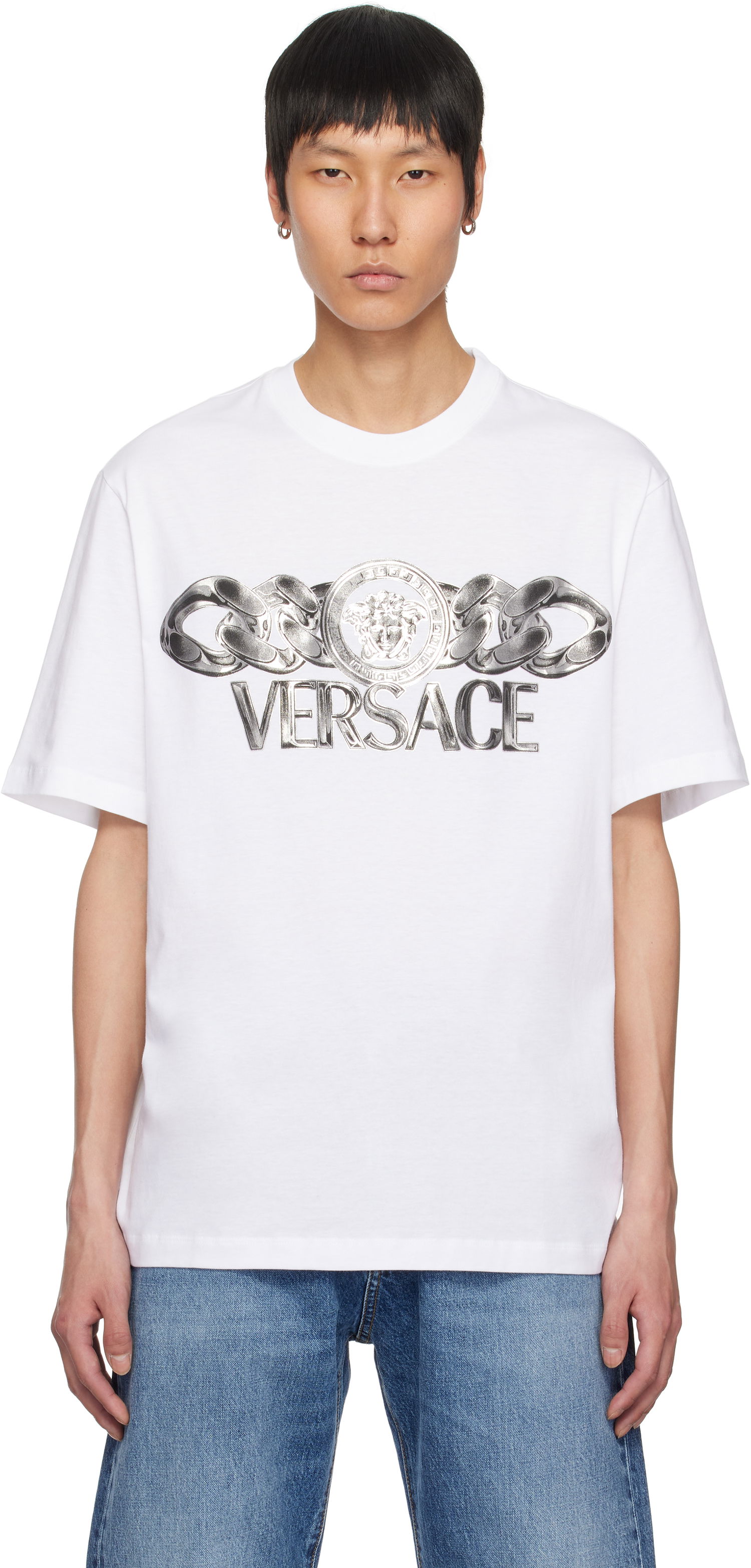 Majica Versace Versace Medusa On Chain T-Shirt Bela | 1013302_1A13405, 0