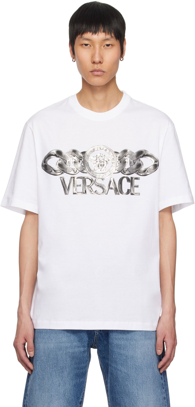 Majica Versace Versace Medusa On Chain T-Shirt Bela | 1013302_1A13405