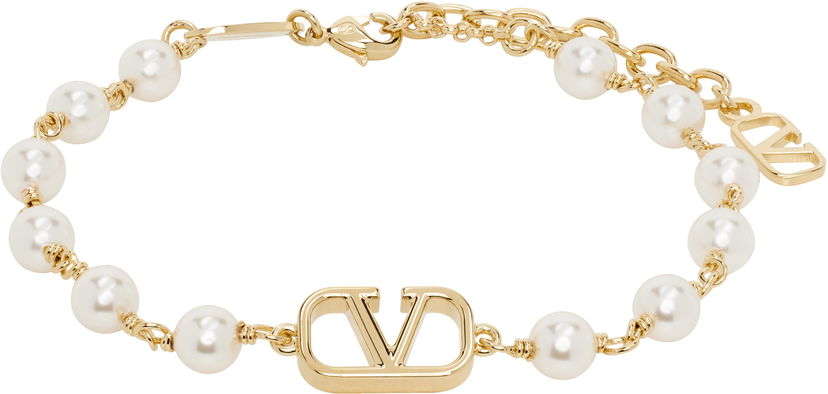 Zapestnica Valentino Valentino Garavani VLogo Signature Pearl Bracelet Kovinski | 6W2J0G16UXM