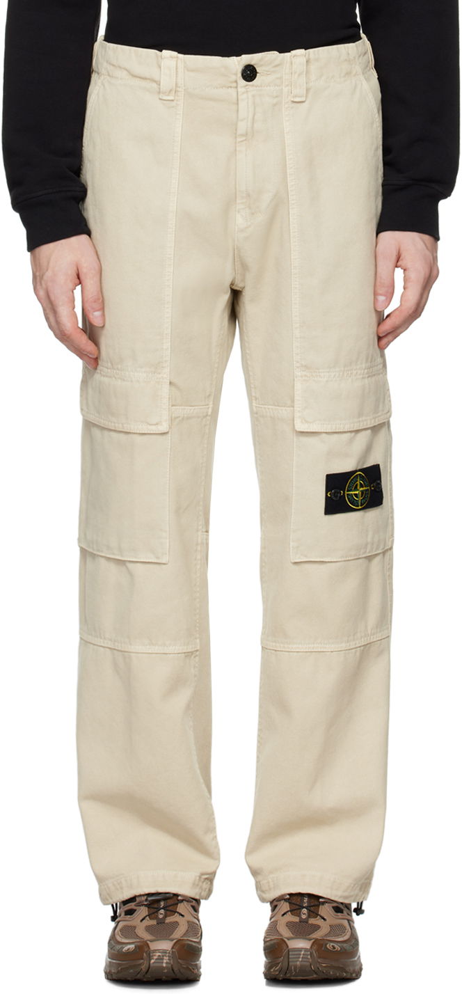 Cargo hlače Stone Island Beige Relaxed-Fit Cargo Pants Bež | 811530601