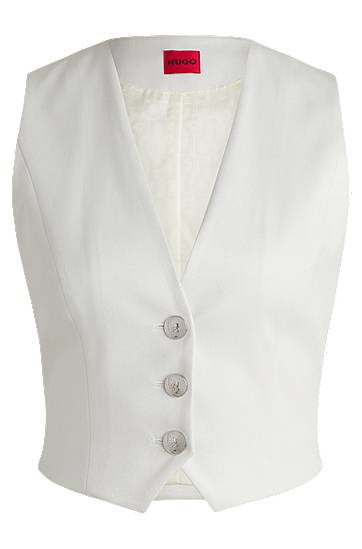 Telovnik BOSS Shimmer Waistcoat Bela | 50537760