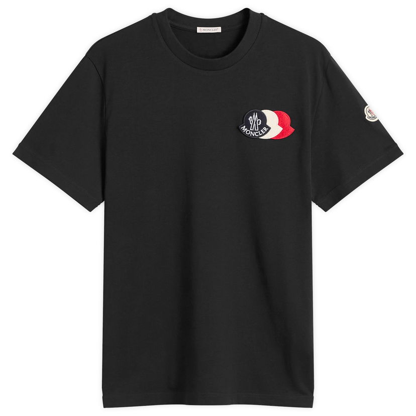 Majica Moncler Men's Triple Logo Heavy Cotton T-Shirt, Size Large, Moncler Črna | 8C000-56-89AUG-778