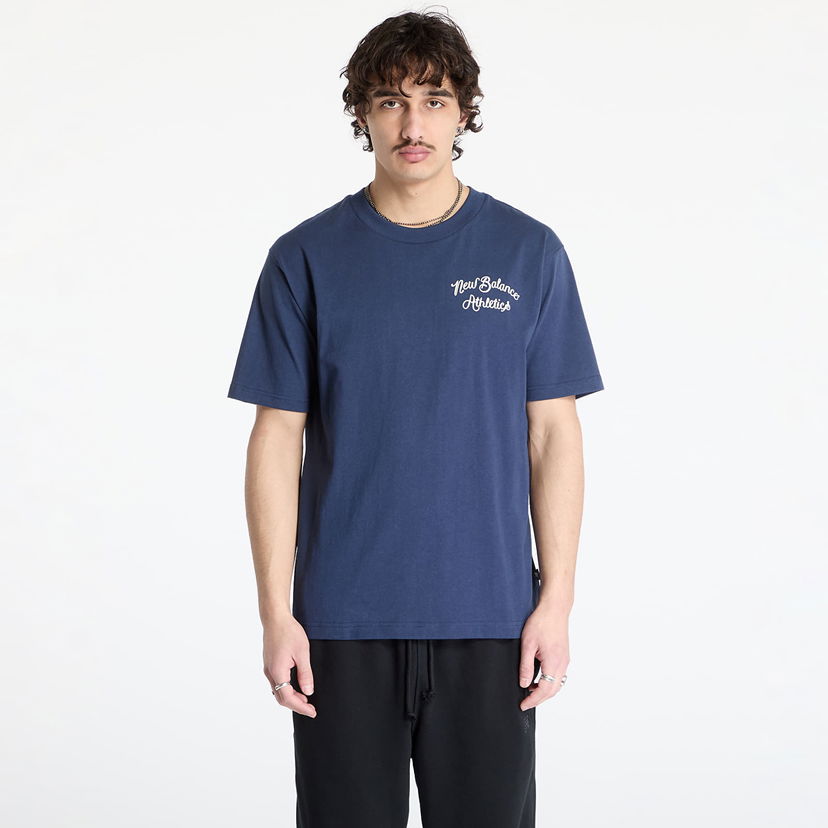 Majica New Balance Relaxed League Athletics T-Shirt Mornarica | MT43556NNY