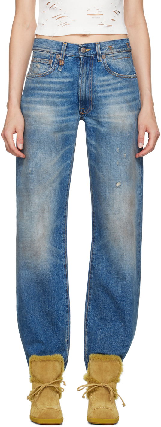 Kavbojke R13 R13 Alice Slim Straight-Leg Jeans Modra | R13WD086 D145A