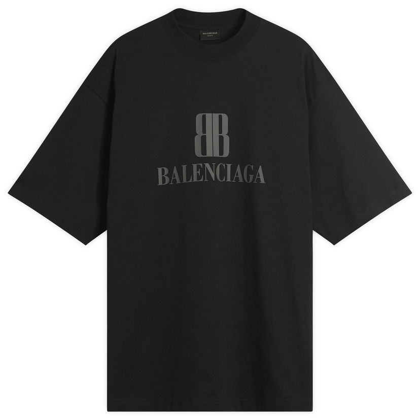 Majica Balenciaga Nano BB Logo Dry Jersey Medium Fit T-Shirt, Size Large Črna | 764235-TSVO2-1083