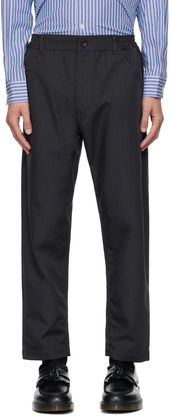 Hlače Comme des Garçons Homme Deux Pinstripe Trousers Mornarica | DN-P027-051
