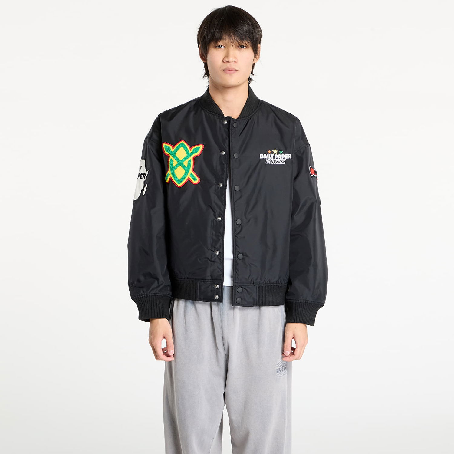 Bomber jakna Converse Converse x Daily Paper Stadium Jacket Črna | 10028532-A01, 0
