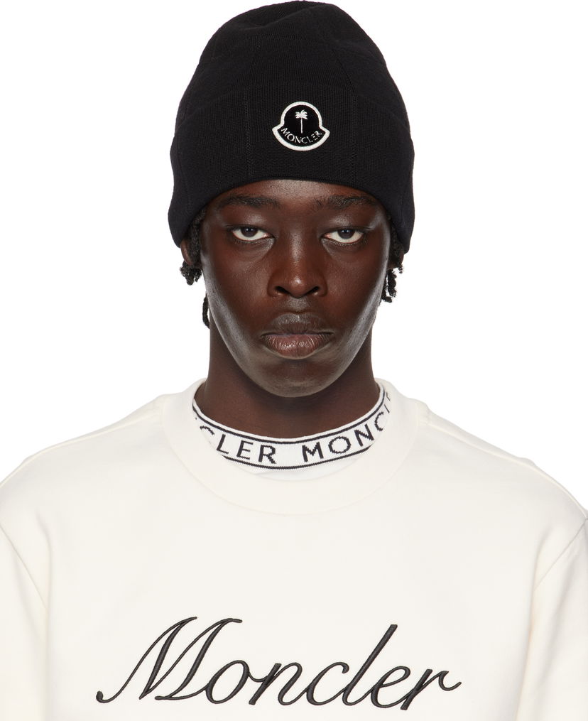 Beanie Moncler Logo Beanie Črna | J209L3G00003M5022