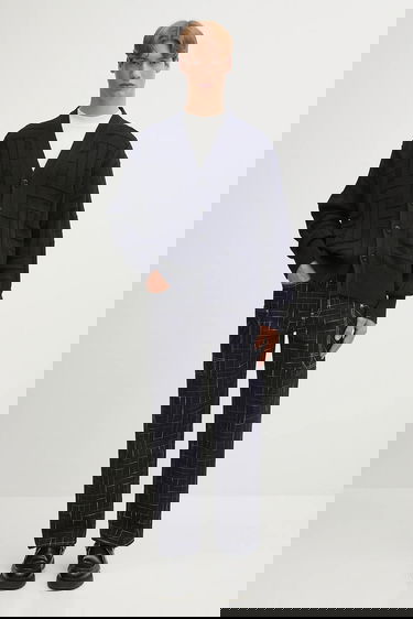 Pleteni pulover KENZO Kenzo Gots Kenzo Weave Patterned V-Neck Cardigan Mornarica | FF55CA7073CB, 4