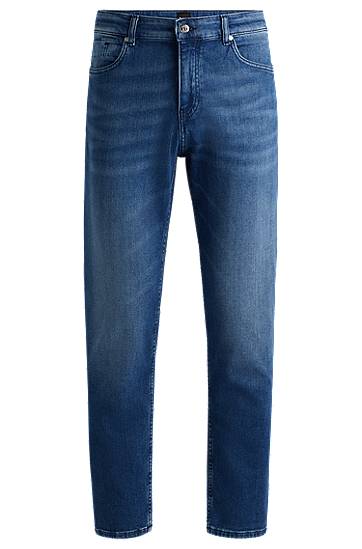 Kavbojke BOSS Maine Regular-Fit Comfort-Stretch Jeans Modra | 50524015