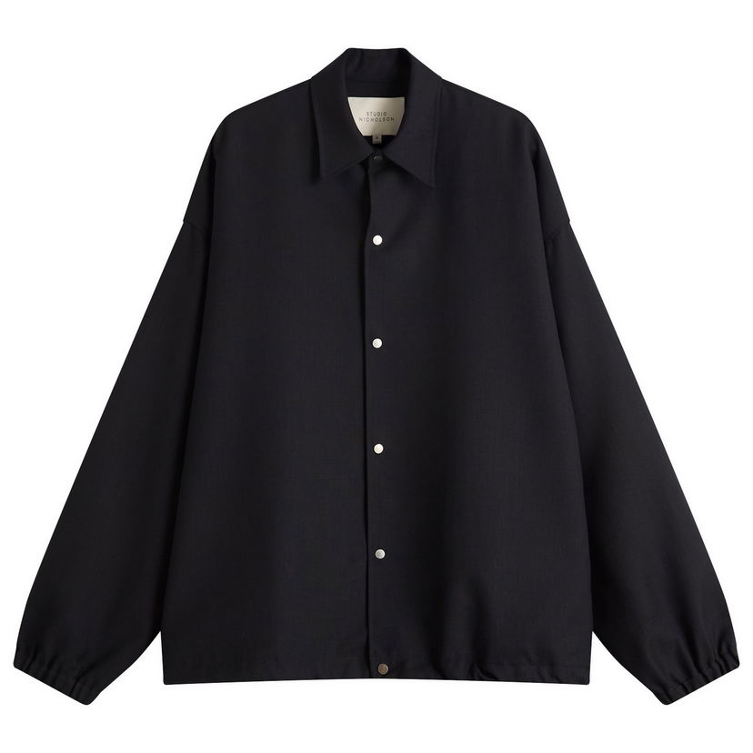Jakna Studio Nicholson Studio Nicholson Wool Coach Jacket, Size Large Črna | SPHERESNM-1149-DKN