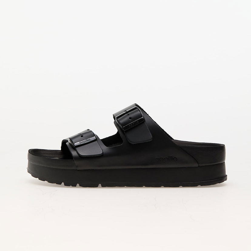 Superge in čevlji Birkenstock Arizona PAP Flex Platform Natural Leather Black W Črna | 1026918