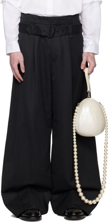 Hlače Simone Rocha Simone Rocha Wide Leg Multi Belt Loop Trousers Črna | 4159 1217, 0