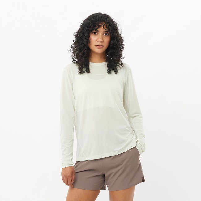 Majica Salomon Shakeout Core Long Sleeve T-Shirt Bela | LC2476800
