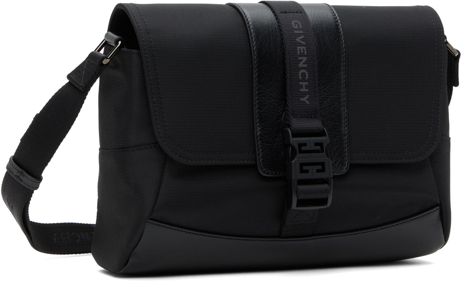 Torba za čez ramo Givenchy Technical Canvas and Leather Small G-Trail Messenger Bag Črna | BKU052K1X0001, 1