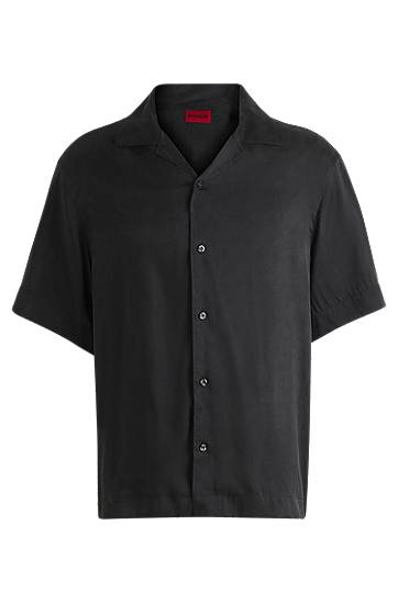 Srajce BOSS Loose-Fit Twill Shirt Črna | 50539342