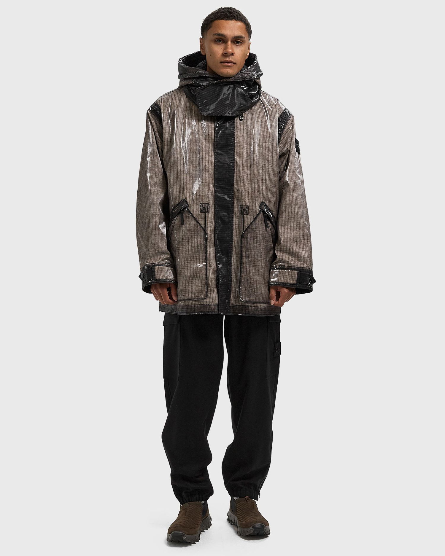 Cargo hlače Stone Island Fleece Cargo Trousers with Elastic Waist and Zipped Cuffs Črna | K2S153100021S0F24.V0029, 1