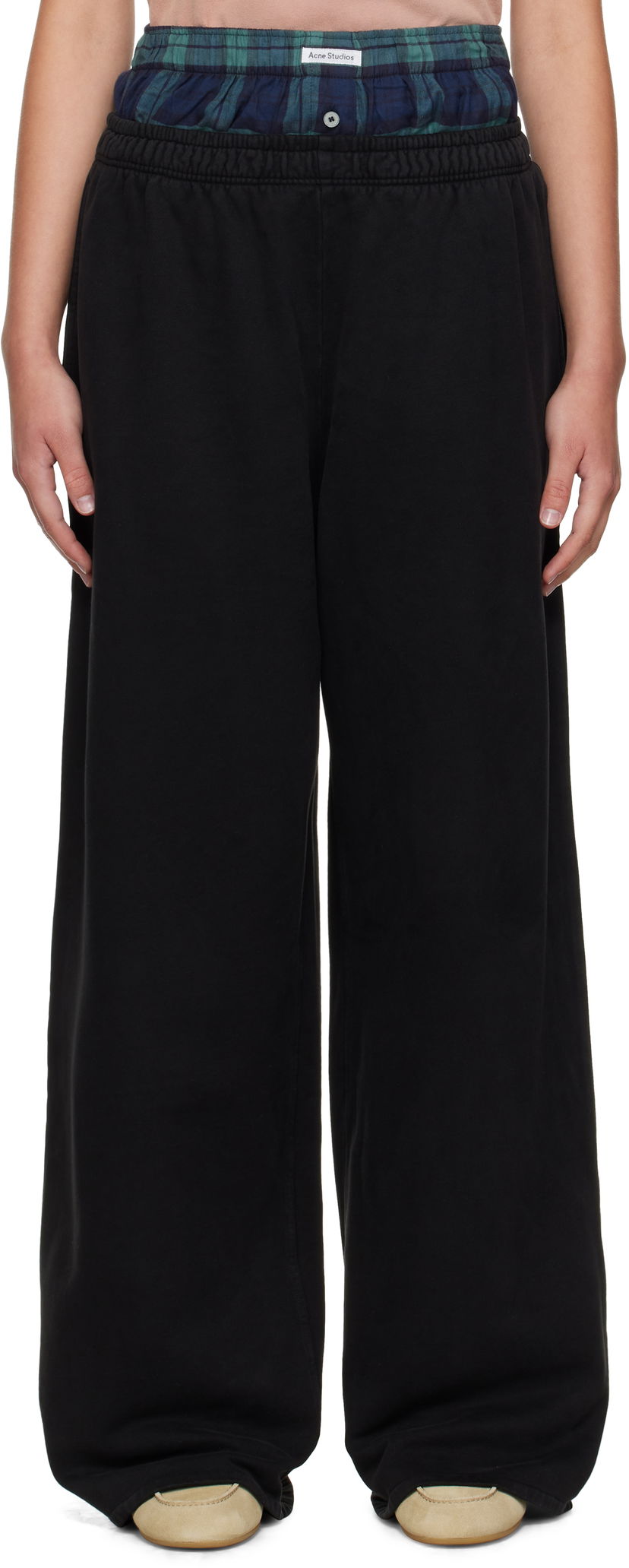 Trenirka Acne Studios Acne Studios Layered Sweatpants Črna | AK0914-