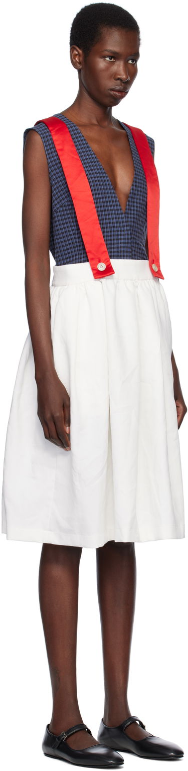 Krila Comme des Garçons Comme des Garçons Girl Gabardine & Satin Midi Skirt Bela | NO-A005-051, 1