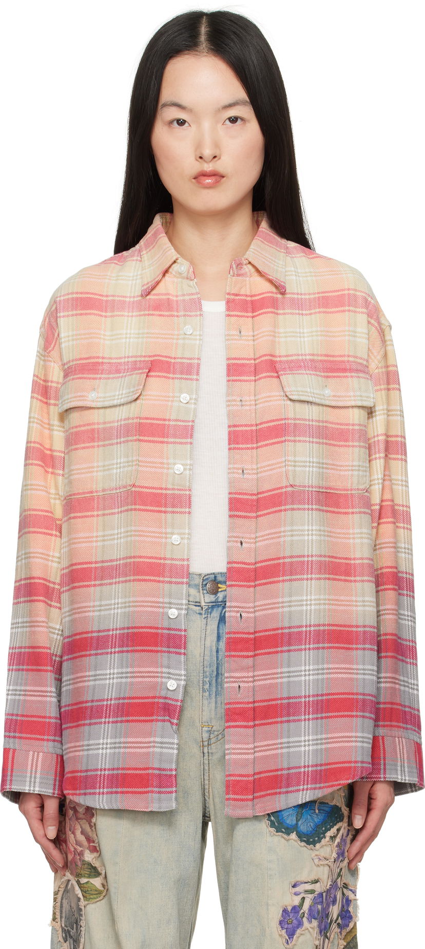 Srajce R13 R13 Relaxed Plaid Work Shirt Večbarvna | R13WR266-R506B