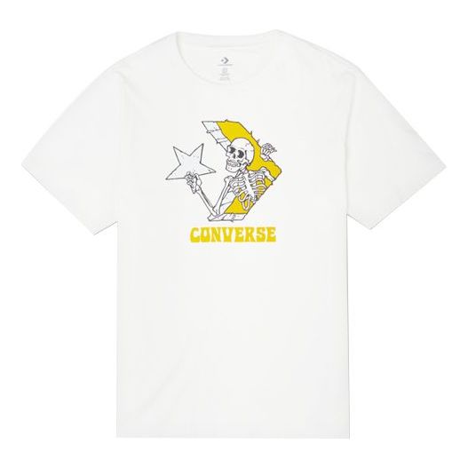 Majica Converse Skeleton Printing Knit T-Shirt Bela | 10022195-A01