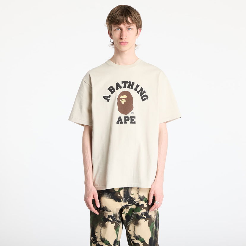 Majica BAPE A BATHING APE College T-Shirt Bež | 001TEL301001MBEI