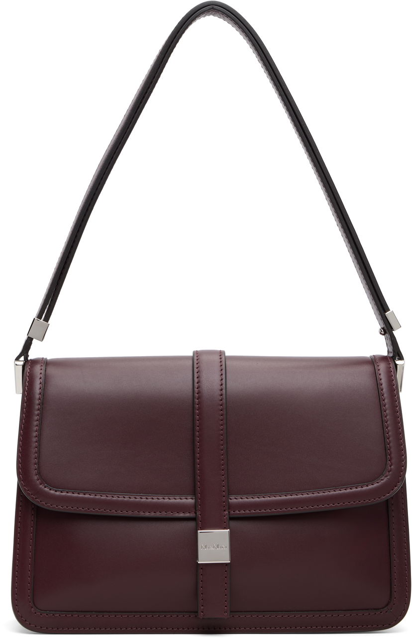 Torba za čez ramo Max Mara Bianca Leather Shoulder Bag Bordo | 2524516172600