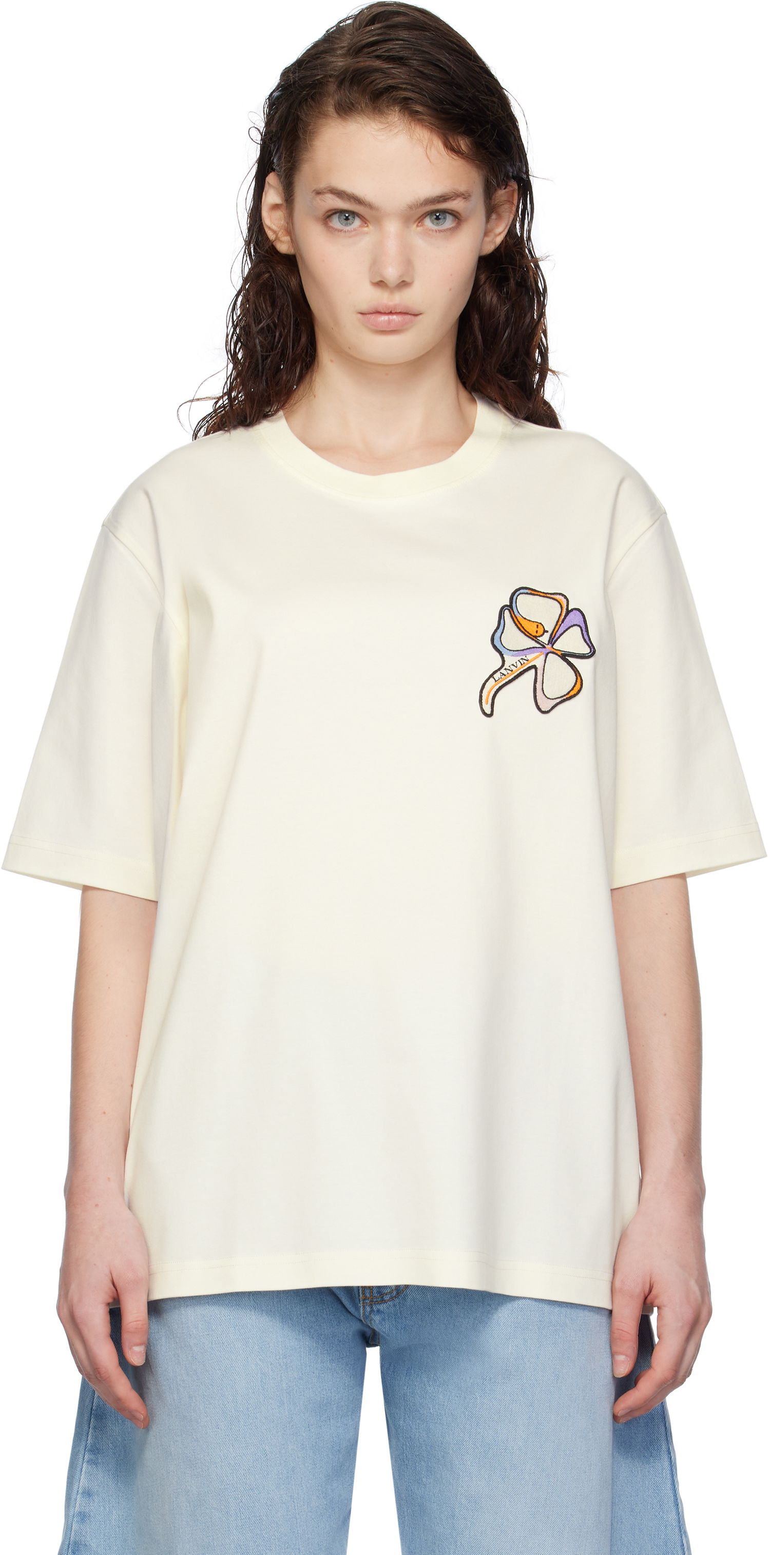 Majica LANVIN Clover Snake Patch T-shirt Bela | RU-TS0010-J156-H24, 0
