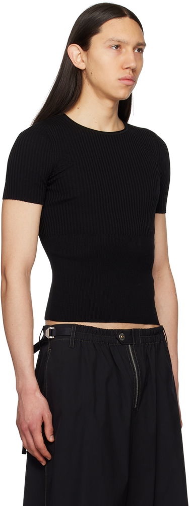 Krop-top Dion Lee Dion Lee Gradient Rib T-Shirt Bela | C7192S23, 4