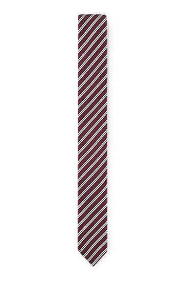Modni dodatki BOSS Diagonal Stripe Silk-Blend Tie Bordo | 50551722