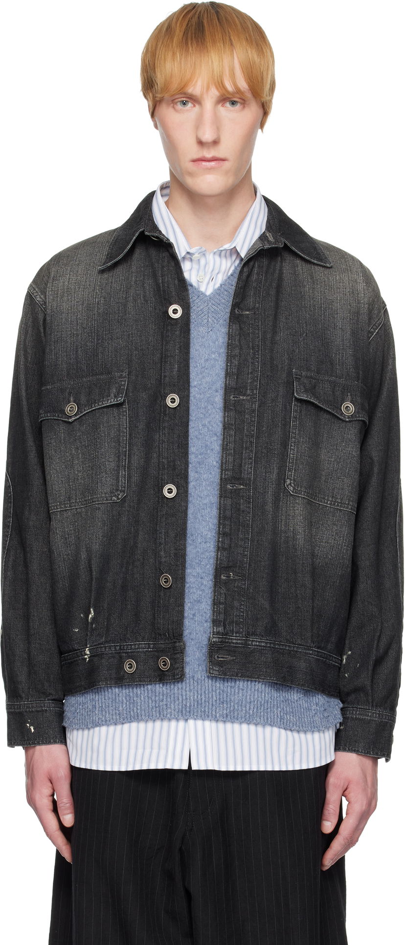 Jakna Maison Margiela Maison Margiela Distressed Denim Jacket Črna | S50AM0649 M30025