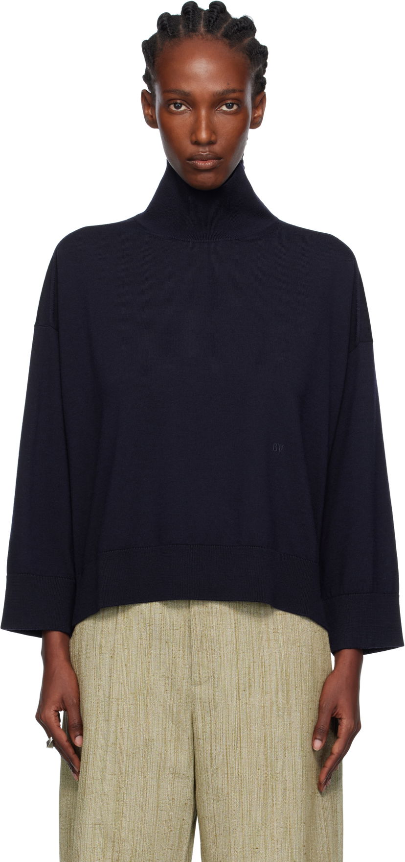Pleteni pulover Bottega Veneta Bottega Veneta Classic Wool Turtleneck Mornarica | 753815 V37J0