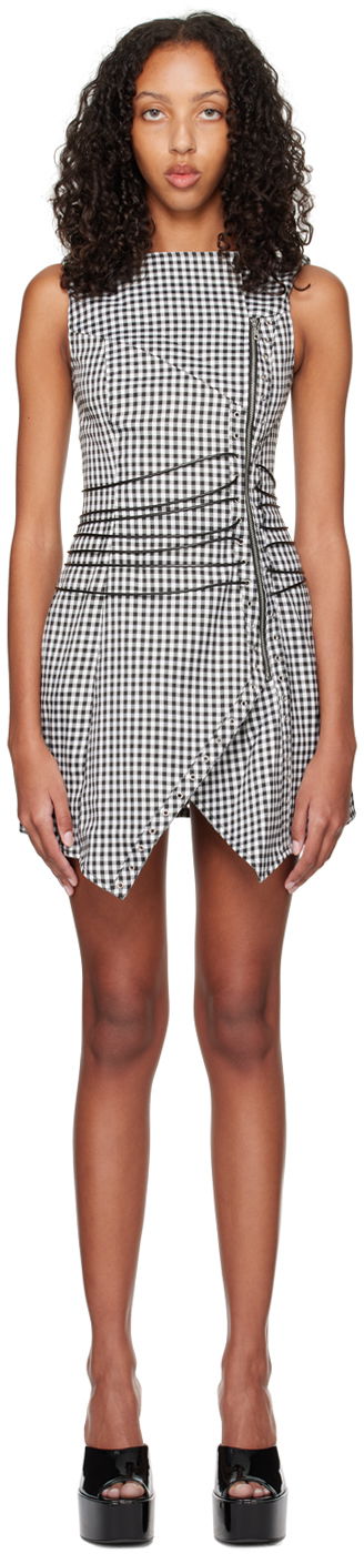 Obleke Miaou Miaou Work Capsule Celestial Gingham Mini Dress Črna | 5024GINOND