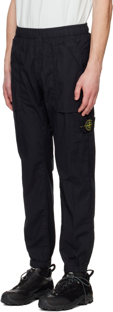 Cargo hlače Stone Island Stone Island Stretch Cotton Tela Paracadute Sweatpants Črna | K1S15 3100017 S0003, 3